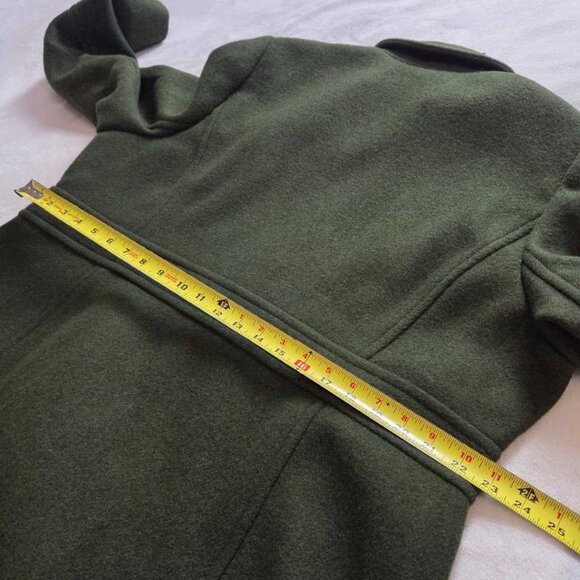 New 22 J Crew Factory wool-blend lady day coat in Pine Green - Picture 10 of 12